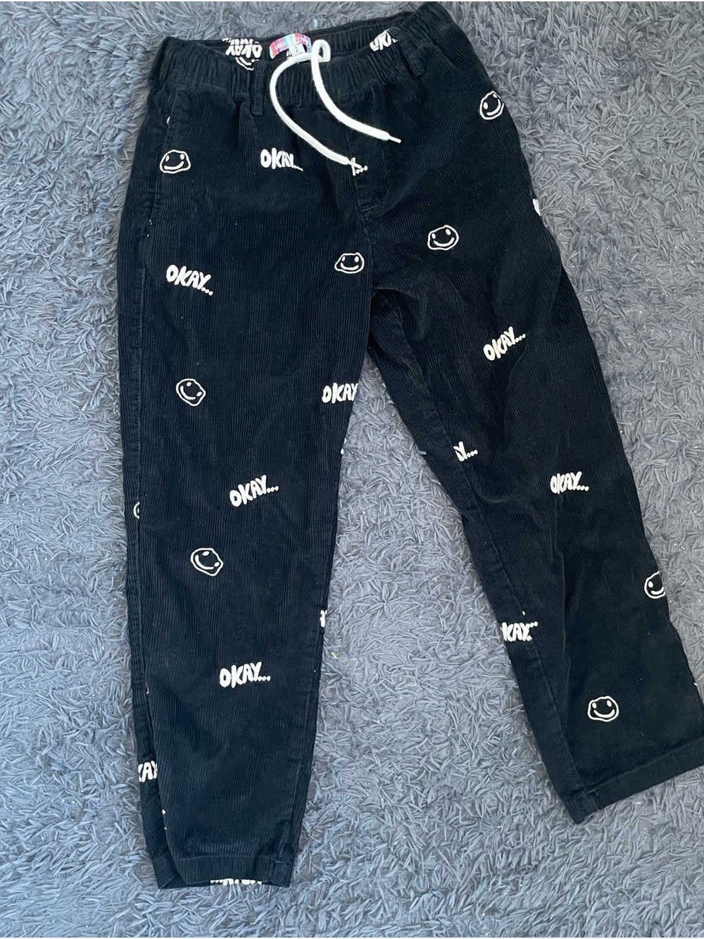 Men Size Small Urban Outfitters Smiley Faces Embroidered Corduroy Pants
